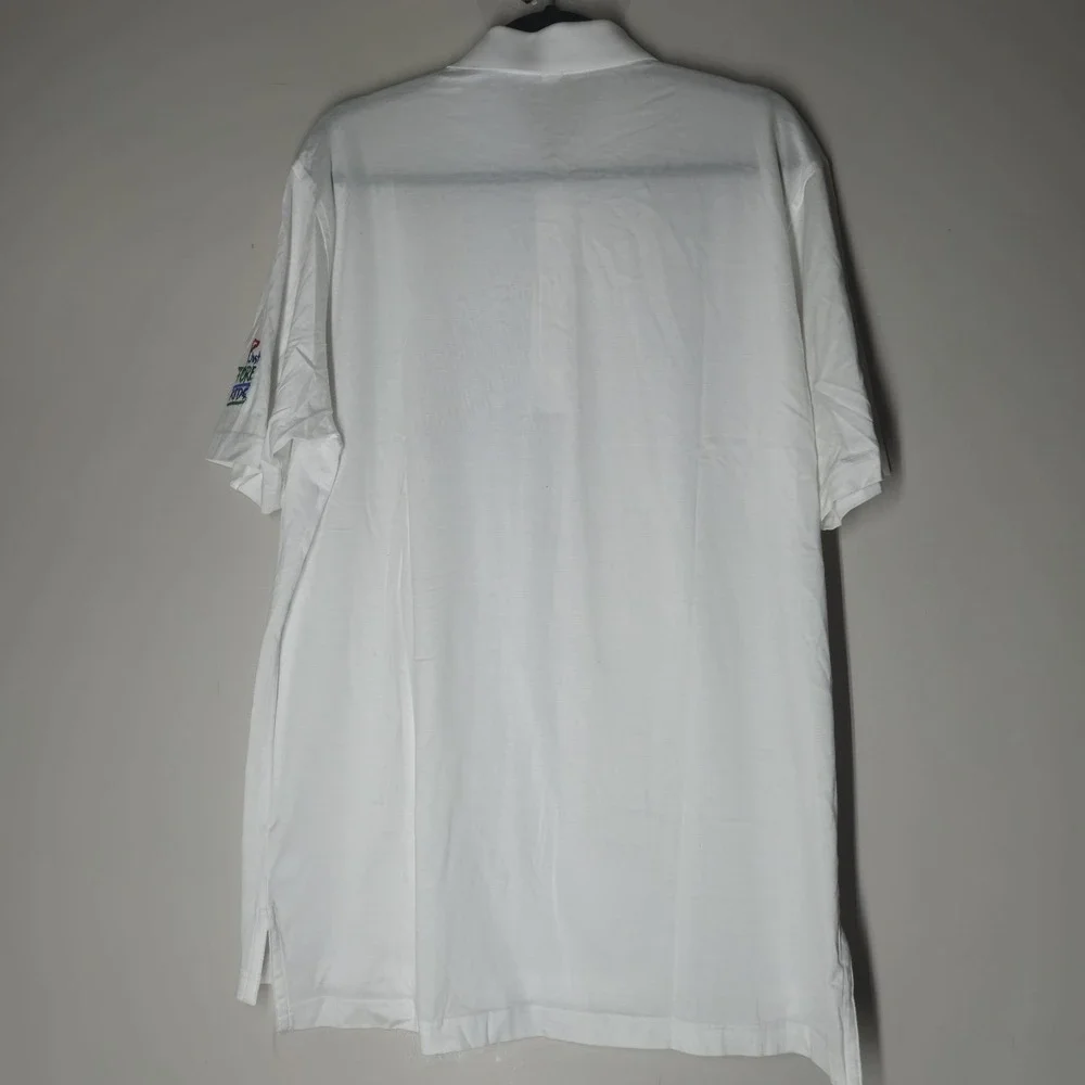 NWT Peter Millar Polo Shirt Mens Medium White Just Ford Kids Golf Sporty Preppy - Picture 6 of 6